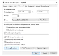 Print queue issues: Printer properties