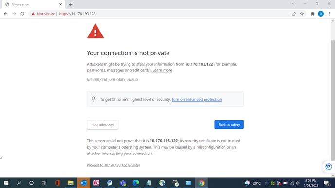 Website security error