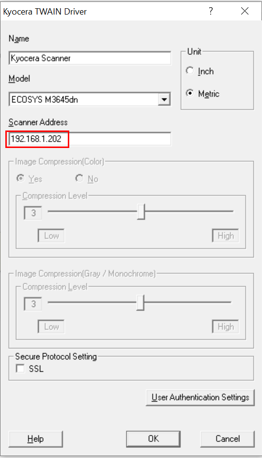 Адрес сканера twain kyocera как узнать